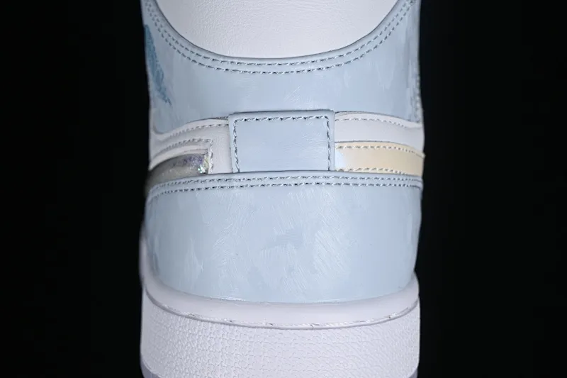 All categories Air Jordan Jordan series basketball shoes Air Jordan 1 Mid Z version Air Jordan 1 Mid GS "Glitter Swoosh" AJ1 Joe 1 ice blue crystal Zhongbang basketball shoes FQ9117-400